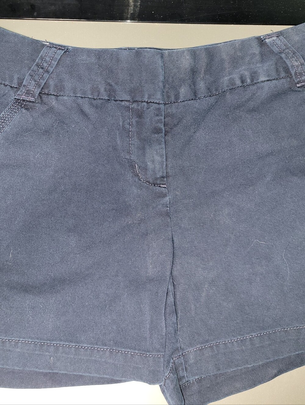J. Crew Womens Navy Chino Short with Plaid Lining Size 4